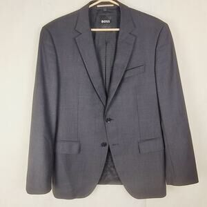 New Boss virgin wool blazer grey size 42R Luxe Preppy Career Office Designer